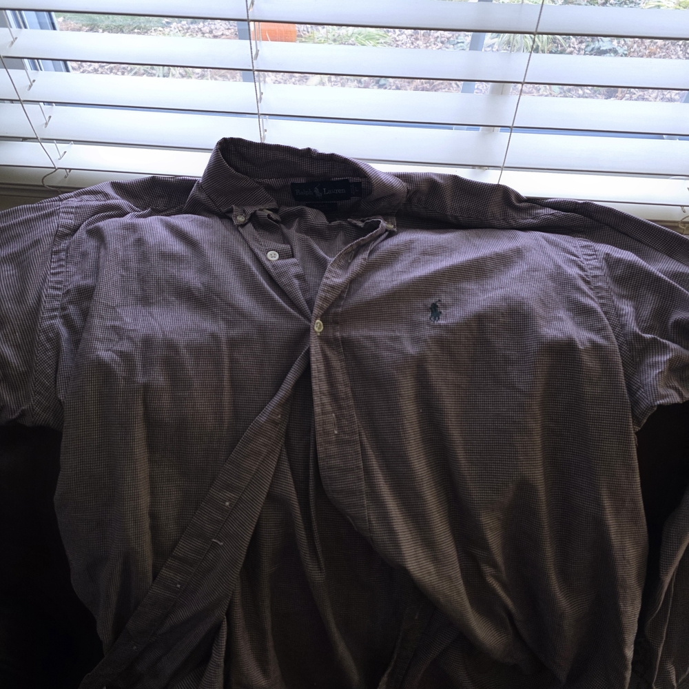 Ralph Lauren Blake Checkered Shirt - Burgundy and White
